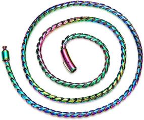img 4 attached to ROWIN&amp;CO Rainbow Solid 6mm Miami Curb Cuban Link Chain Colorful 316L Steel Rope Chain/Bracelets, Unisex, Multicolor Hip Hop Jewelry Choker Chain" - Updated SEO-friendly product name: "ROWIN&amp;CO Rainbow Solid 6mm Miami Curb Cuban Link Chain, Colorful 316L Steel Rope Bracelet/Necklace, Unisex, Multicolor Hip Hop Jewelry Choker Chain