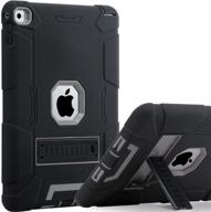 bentoben ipad air 2 case - kickstand 3 in 1 [soft&hard] hybrid shockproof protective cover, black/gray - buy now logo