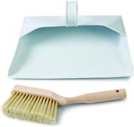 🧹 premium metal dustpan and brush set - durable steel, natural wood, and pbt bristles for effective indoor cleaning logo