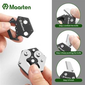 img 2 attached to 🔪 Maarten Multitool Folding Mini EDC Knife: Coin-Shape Pocket Knife with Keychain Hanging Chain, Wire Rope Cutter, Ruler, Allen Wrench, Screwdriver & More for Outdoors