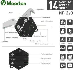 img 3 attached to 🔪 Maarten Multitool Folding Mini EDC Knife: Coin-Shape Pocket Knife with Keychain Hanging Chain, Wire Rope Cutter, Ruler, Allen Wrench, Screwdriver & More for Outdoors