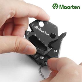 img 1 attached to 🔪 Maarten Multitool Folding Mini EDC Knife: Coin-Shape Pocket Knife with Keychain Hanging Chain, Wire Rope Cutter, Ruler, Allen Wrench, Screwdriver & More for Outdoors