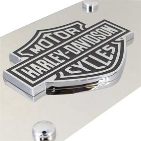 img 3 attached to Декоративный номерной знак Harley-Davidson с 3D эмблемой Bar Shield для улучшенной брендированности