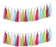 🎉 tissue paper tassel diy party garland decor: perfect for all events & occasions, 20 tassels per package! logo