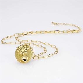 img 1 attached to 🌼 RINHOO Birth Flower Necklace: Engraved 18k Gold Plated Pendant for Women - Perfect Birth Month Disc Charm Jewelry