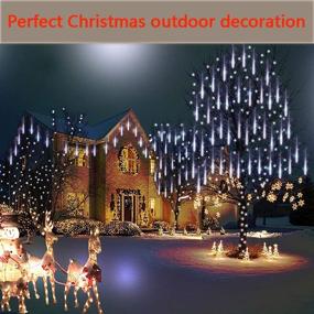 img 3 attached to 🎄 LED Christmas Lights | Meteor Shower Rain Lights | 240 LEDs | 11.8 inch | 10 Tubes | Waterproof Drop Icicle Snow Falling Raindrop Cascading Lights | Party Wedding Garden Christmas Tree Decoration (White)