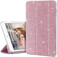 🌟 ulak bling sparkly trifold stand smart cover for apple ipad mini 3/2/1 – clear back lightweight case with auto sleep/wake function and glitter pink design logo