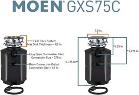 img 2 attached to 🗑️ Moen GXS75C Host Series 3/4 HP Continuous Feed Garbage Disposal: Enhanced Sound Reduction and Power Cord Included