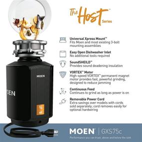 img 3 attached to 🗑️ Moen GXS75C Host Series 3/4 HP Continuous Feed Garbage Disposal: Enhanced Sound Reduction and Power Cord Included