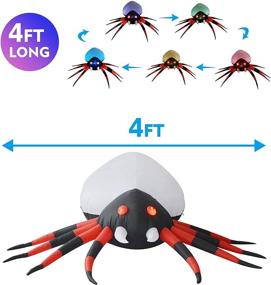 img 2 attached to Spooky Halloween Yard Decoration: GOOSH 4 FT Inflatable Red Legged Spider with Magic Light and LED Lights - Perfect for Holiday, Party, Yard, and Garden!