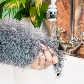 img 3 attached to 🪒 Gray Feather Duster - Extendable Microfiber Duster with Long Extension Pole, Scratch-Resistant Cover, Washable - Ideal for Cleaning High Ceiling Fans, Blinds, Cobweb