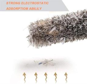 img 2 attached to 🪒 Gray Feather Duster - Extendable Microfiber Duster with Long Extension Pole, Scratch-Resistant Cover, Washable - Ideal for Cleaning High Ceiling Fans, Blinds, Cobweb