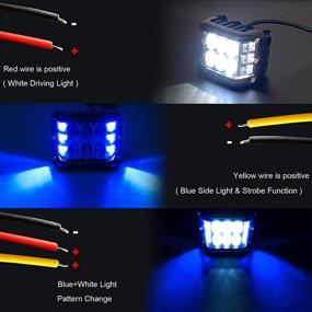 img 1 attached to 💡 PSEQT Светодиодные фары Dual Side Shooter Offroad Strobe Light Pods: Мощные экстренные сигналы и рабочие огни - идеально подходят для Wrangler, грузовиков, прицепов, лодок, автомобилей, внедорожников, джипов и дома на колесах (2 штуки белый и синий)