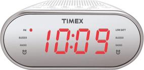 img 1 attached to ⏰ Timex T2312W: Dual Alarm Clock Radio with Digital Tuning, Red LED Display, and Line-In Jack - White