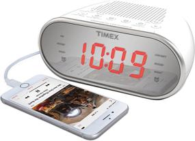 img 2 attached to ⏰ Timex T2312W: Dual Alarm Clock Radio with Digital Tuning, Red LED Display, and Line-In Jack - White
