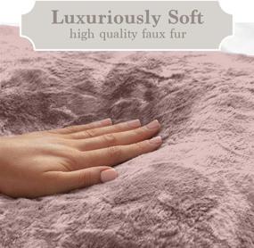 img 3 attached to 🛋️ The Connecticut Home Co. Soft Fluffy Warm Faux Fur and Sherpa Throw Blanket, Luxury Thick Fuzzy Blankets for Home and Bedroom Décor, Washable Accent Throws for Sofa Beds Couch, 65x50, Dusty Rose