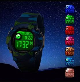 img 3 attached to Stay on Schedule with AZLAND 3 Alarms Kids Sports Wristwatch - Waterproof Digital Watches for Boys and Girls