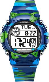 img 4 attached to Оставайтесь в графике с детскими спортивными наручными часами AZLAND 3 Alarms - водонепроницаемыми цифровыми часами для мальчиков и девочек.