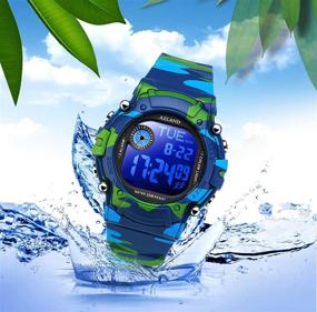 img 2 attached to Stay on Schedule with AZLAND 3 Alarms Kids Sports Wristwatch - Waterproof Digital Watches for Boys and Girls