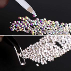 img 3 attached to 1500 Pieces of Elcoho Crystals AB Nail Art Rhinestones and Clear Crystal Rhinestones Set with Pick Up Tweezer and Rhinestone Picker Dotting Pen