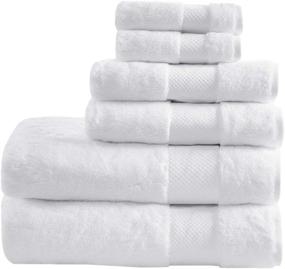 img 4 attached to 🛁 Ultimate Luxury Hotel Bathroom Towel Set: MADISON PARK SIGNATURE 100% Turkish Cotton 623Gsm Premium Absorbent Spa-Quality Shower Hand Face Washcloths, Assorted Sizes, White 6 Piece