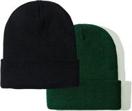 🧣 stay warm in style with pffy 2-pack unisex knit beanie for men and women - perfect winter hat beanies logo