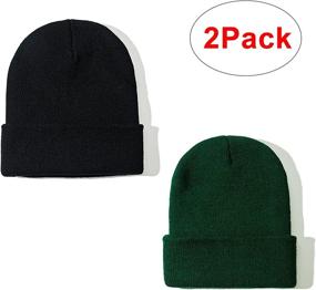 img 3 attached to 🧣 Stay Warm in Style with PFFY 2-Pack Unisex Knit Beanie for Men and Women - Perfect Winter Hat Beanies