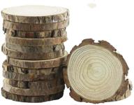 🌳 maom natural wood slices: 15 pack round wood discs for diy crafting & home decorations logo