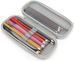 img 2 attached to 🖊️ KAYOND Hard Pencil Case: Durable Gray PC Hard Shell for Pens & Stationery with Zipper