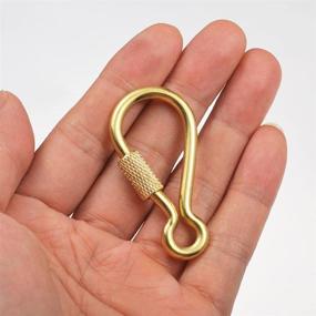 img 2 attached to Stylish Svaitend Handmade Brass Keychain Key Ring Carabiner Clip: Set of 2 High-quality Key Buckles