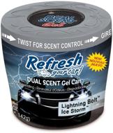 🚗 refresh your car! e301460100 dual scent gel can, 5 oz., midnight black/ice storm scent - improve your car's atmosphere with the refresh your car! e301460100 dual scent gel can, 5 oz., midnight black/ice storm fragrance logo