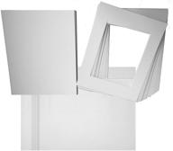 studio 500 pack of 25 white pre-cut picture mat 5x7 inches for 4x6 photos with white core bevel cut mattes sets, backing board, and clear plastic bags (complete set of 25 white 5x7 mats) logo