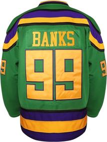 img 2 attached to 🦆 Adam Banks #99 Mighty Ducks Movie Hockey Jersey - White/Green: Relive the Classic on Ice!