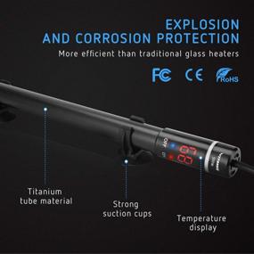 img 1 attached to 🐠 VIVOSUN 500W Titanium Submersible Aquarium Heater - Combination with Thermometer, Intelligent LED Temperature Display, and External Temperature Controller - Ideal for Fish Tank Heaters