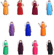 👩 durable and comfortable 11-piece plain color bib apron set for adult women and men - ideal for cooking, baking, kitchen, restaurant, and crafting with front pocket - washable logo