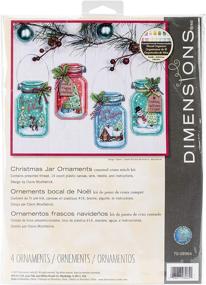 img 2 attached to 🎄 Dimensions Counted Cross Stitch Holiday Mason Jar Ornament Kit - Create Festive Decor with Ease!