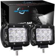 🚘 mictuning cree led light bar - 2 pack 4-inch 18w flood led pods, 1260lm off-road driving fog lights for jeep rzr atv utv suv truck boat motorcycle logo