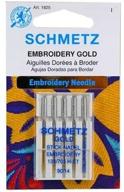 🪡 premium schmetz gold titanium embroidery needles size 90/14 - unparalleled quality for precision stitching logo