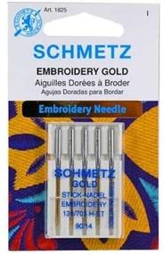 img 4 attached to 🪡 Premium Schmetz Gold Titanium Embroidery Needles Size 90/14 - Unparalleled Quality for Precision Stitching