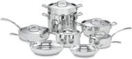 🍳 набор посуды cuisinart french classic tri-ply stainless - 13 предметов, серебристый логотип