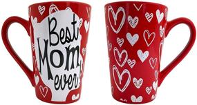 img 1 attached to KINREX Best Mom Ever Ceramic Tea Cup - Red 12 Oz. 👩 - Mothers Day Coffee Mug Gifts - Ideal Birthday Presents for Mothers and Grandma