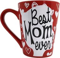 kinrex best mom ever ceramic tea cup - red 12 oz. 👩 - mothers day coffee mug gifts - ideal birthday presents for mothers and grandma logo