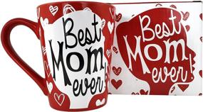 img 3 attached to KINREX Best Mom Ever Ceramic Tea Cup - Red 12 Oz. 👩 - Mothers Day Coffee Mug Gifts - Ideal Birthday Presents for Mothers and Grandma