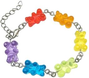 img 1 attached to Cute Cartoon Bear Bracelets: 🐻 7 Color Set for Girls and Women