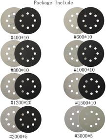 img 3 attached to 🪨 80Pcs Wet Dry Sanding Discs - YIPLED 5 Inch 8 Holes Hook &amp; Loop Sanding Pads - 400 600 800 1000 1200 1500 2000 3000 Grit Round Sandpaper for Metal, Car Grinding and Polishing