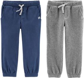 img 1 attached to 👖 Carter's 2 Pack Warm Fleece Active Pants for Toddler Boys