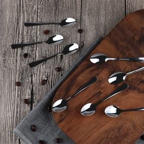 img 1 attached to 🥄 Demitasse Spoons Set of 12 - Stainless Steel Espresso Spoons for Desserts, Tea, Appetizers - 4 inch Mini Coffee Spoons by LEYOSOV