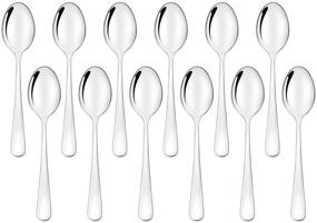 img 4 attached to 🥄 Demitasse Spoons Set of 12 - Stainless Steel Espresso Spoons for Desserts, Tea, Appetizers - 4 inch Mini Coffee Spoons by LEYOSOV