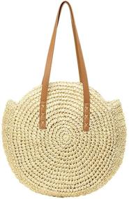 img 2 attached to 👜 Stylish Obosoyo Wicker Pompom Shoulder Handbags & Wallets: Perfect for a Chic Summer Look!