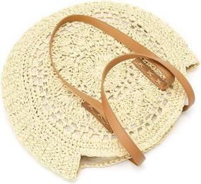 img 1 attached to 👜 Stylish Obosoyo Wicker Pompom Shoulder Handbags & Wallets: Perfect for a Chic Summer Look!